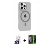 MARSİLYAN™- iPhone 16 Pro Max Kılıf Pusula Form Özel Seri - Şeffaf 360 Full Body Arka Koruyucu + Bilvis Titan Kamera Lens - TMGI