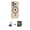 MARSİLYAN™- iPhone 16 Pro Max Kılıf Pusula Form Özel Seri - Şeffaf 360 Full Body Arka Koruyucu + Bilvis Titan Kamera Lens - TMGI