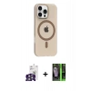 MARSİLYAN™- iPhone 16 Pro Max Kılıf Pusula Form Özel Seri - Şeffaf 360 Full Body Arka Koruyucu + Bilvis Titan Kamera Lens - GS
