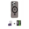 MARSİLYAN™- iPhone 16 Pro Max Kılıf Pusula Form Özel Seri - Şeffaf 360 Full Body Arka Koruyucu + Bilvis Titan Kamera Lens - SH