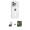 MARSİLYAN™- iPhone 16 Pro Max Kılıf Pusula Form Özel Seri - Şeffaf 360 Full Body Arka Koruyucu + Bilvis Titan Kamera Lens - TMGI
