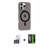 MARSİLYAN™- iPhone 16 Pro Max Kılıf Pusula Form Özel Seri - Şeffaf 360 Full Body Arka Koruyucu + Bilvis Titan Kamera Lens - GS