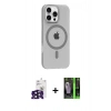 MARSİLYAN™- iPhone 16 Pro Max Kılıf Pusula Form Özel Seri - Şeffaf 360 Full Body Arka Koruyucu + Bilvis Titan Kamera Lens - SH