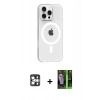 MARSİLYAN™- iPhone 16 Pro Max Kılıf Pusula Form Özel Seri - Şeffaf 360 Full Body Arka Koruyucu + PVD Metal Kamera Lens - GS
