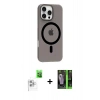MARSİLYAN™- iPhone 16 Pro Max Kılıf Pusula Form Özel Seri - Şeffaf 360 Full Body Arka Koruyucu + Raze Metal Kamera Lens - BZ