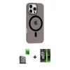 MARSİLYAN™- iPhone 16 Pro Max Kılıf Pusula Form Özel Seri - Şeffaf 360 Full Body Arka Koruyucu + Raze Metal Kamera Lens - SH