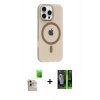 MARSİLYAN™- iPhone 16 Pro Max Kılıf Pusula Form Özel Seri - Şeffaf 360 Full Body Arka Koruyucu + Raze Metal Kamera Lens - NLGY