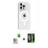 MARSİLYAN™- iPhone 16 Pro Max Kılıf Pusula Form Özel Seri - Şeffaf 360 Full Body Arka Koruyucu + Raze Metal Kamera Lens - NLGY