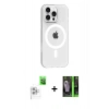 MARSİLYAN™- iPhone 16 Pro Max Kılıf Pusula Form Özel Seri - Şeffaf 360 Full Body Arka Koruyucu + Raze Metal Kamera Lens - BZ