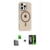 MARSİLYAN™- iPhone 16 Pro Max Kılıf Pusula Form Özel Seri - Şeffaf 360 Full Body Arka Koruyucu + Raze Metal Kamera Lens - SH