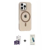 MARSİLYAN™- iPhone 16 Pro Max Kılıf Pusula Form Özel Seri - Şeffaf Pasifik Cam Ekran Koruyucu + Bilvis Titan Kamera Lens - GS