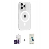 MARSİLYAN™- iPhone 16 Pro Max Kılıf Pusula Form Özel Seri - Şeffaf Pasifik Cam Ekran Koruyucu + Bilvis Titan Kamera Lens - SH