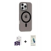 MARSİLYAN™- iPhone 16 Pro Max Kılıf Pusula Form Özel Seri - Şeffaf Pasifik Cam Ekran Koruyucu + Bilvis Titan Kamera Lens - GS