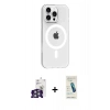 MARSİLYAN™- iPhone 16 Pro Max Kılıf Pusula Form Özel Seri - Şeffaf Pasifik Cam Ekran Koruyucu + Bilvis Titan Kamera Lens - GS