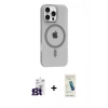 MARSİLYAN™- iPhone 16 Pro Max Kılıf Pusula Form Özel Seri - Şeffaf Pasifik Cam Ekran Koruyucu + Bilvis Titan Kamera Lens - TMGI