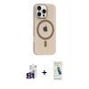 MARSİLYAN™- iPhone 16 Pro Max Kılıf Pusula Form Özel Seri - Şeffaf Pasifik Cam Ekran Koruyucu + Bilvis Titan Kamera Lens - TMGI