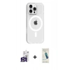 MARSİLYAN™- iPhone 16 Pro Max Kılıf Pusula Form Özel Seri - Şeffaf Pasifik Cam Ekran Koruyucu + Bilvis Titan Kamera Lens - TMGI
