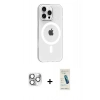 MARSİLYAN™- iPhone 16 Pro Max Kılıf Pusula Form Özel Seri - Şeffaf Pasifik Cam Ekran Koruyucu + Pers Alüminyum Kamera Lens - GS