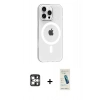 MARSİLYAN™- iPhone 16 Pro Max Kılıf Pusula Form Özel Seri - Şeffaf Pasifik Cam Ekran Koruyucu + PVD Metal Kamera Lens - GS