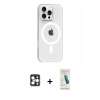 MARSİLYAN™- iPhone 16 Pro Max Kılıf Pusula Form Özel Seri - Şeffaf Pasifik Cam Ekran Koruyucu + PVD Metal Kamera Lens - GD