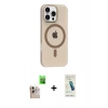 MARSİLYAN™- iPhone 16 Pro Max Kılıf Pusula Form Özel Seri - Şeffaf Pasifik Cam Ekran Koruyucu + Raze Metal Kamera Lens - NLGY