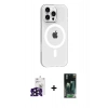 MARSİLYAN™- iPhone 16 Pro Max Kılıf Pusula Form Özel Seri - Siyah 360 Mat Full Body Arka Koruyucu + Bilvis Titan Kamera Lens - SH