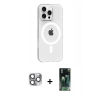 MARSİLYAN™- iPhone 16 Pro Max Kılıf Pusula Form Özel Seri - Siyah 360 Mat Full Body Arka Koruyucu + Pers Alüminyum Kamera Lens - GI