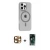 MARSİLYAN™- iPhone 16 Pro Max Kılıf Pusula Form Özel Seri - Siyah 360 Mat Full Body Arka Koruyucu + Pers Alüminyum Kamera Lens - CLTM