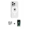 MARSİLYAN™- iPhone 16 Pro Max Kılıf Pusula Form Özel Seri - Siyah 360 Mat Full Body Arka Koruyucu + Pers Alüminyum Kamera Lens - GS
