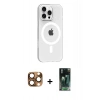 MARSİLYAN™- iPhone 16 Pro Max Kılıf Pusula Form Özel Seri - Siyah 360 Mat Full Body Arka Koruyucu + Pers Alüminyum Kamera Lens - CLTM