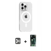 MARSİLYAN™- iPhone 16 Pro Max Kılıf Pusula Form Özel Seri - Siyah 360 Mat Full Body Arka Koruyucu + PVD Metal Kamera Lens - GS