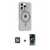 MARSİLYAN™- iPhone 16 Pro Max Kılıf Pusula Form Özel Seri - Siyah 360 Mat Full Body Arka Koruyucu + PVD Metal Kamera Lens - SH