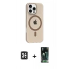 MARSİLYAN™- iPhone 16 Pro Max Kılıf Pusula Form Özel Seri - Siyah 360 Mat Full Body Arka Koruyucu + PVD Metal Kamera Lens - SH