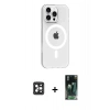 MARSİLYAN™- iPhone 16 Pro Max Kılıf Pusula Form Özel Seri - Siyah 360 Mat Full Body Arka Koruyucu + PVD Metal Kamera Lens - SH