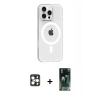 MARSİLYAN™- iPhone 16 Pro Max Kılıf Pusula Form Özel Seri - Siyah 360 Mat Full Body Arka Koruyucu + PVD Metal Kamera Lens - GD