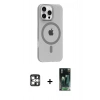 MARSİLYAN™- iPhone 16 Pro Max Kılıf Pusula Form Özel Seri - Siyah 360 Mat Full Body Arka Koruyucu + PVD Metal Kamera Lens - GS