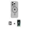 MARSİLYAN™- iPhone 16 Pro Max Kılıf Pusula Form Özel Seri - Siyah 360 Mat Full Body Arka Koruyucu + PVD Metal Kamera Lens - GD