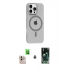 MARSİLYAN™- iPhone 16 Pro Max Kılıf Pusula Form Özel Seri - Siyah 360 Mat Full Body Arka Koruyucu + Raze Metal Kamera Lens - NLGY
