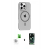 MARSİLYAN™- iPhone 16 Pro Max Kılıf Pusula Form Özel Seri - Siyah 360 Mat Full Body Arka Koruyucu + Raze Metal Kamera Lens - BZ