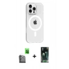MARSİLYAN™- iPhone 16 Pro Max Kılıf Pusula Form Özel Seri - Siyah 360 Mat Full Body Arka Koruyucu + Raze Metal Kamera Lens - SH