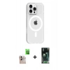 MARSİLYAN™- iPhone 16 Pro Max Kılıf Pusula Form Özel Seri - Siyah 360 Mat Full Body Arka Koruyucu + Raze Metal Kamera Lens - NLGY