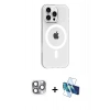 MARSİLYAN™- iPhone 16 Pro Max Kılıf Pusula Form Özel Seri - Siyah 3D Antistatik Cam Ekran Koruyucu + Pers Alüminyum Kamera Lens - GI