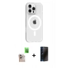 MARSİLYAN™- iPhone 16 Pro Max Kılıf Pusula Form Özel Seri - Siyah 3D Antistatik Hayalet Cam Ekran Koruyucu + Raze Metal Kamera Lens - NLGY