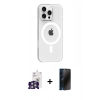 MARSİLYAN™- iPhone 16 Pro Max Kılıf Pusula Form Özel Seri - Siyah 3D Antistatik Hayalet Cam Ekran Koruyucu + Bilvis Titan Kamera Lens - GS