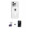 MARSİLYAN™- iPhone 16 Pro Max Kılıf Pusula Form Özel Seri - Siyah 3D Antistatik Hayalet Cam Ekran Koruyucu + Bilvis Titan Kamera Lens - TMGI