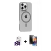 MARSİLYAN™- iPhone 16 Pro Max Kılıf Pusula Form Özel Seri - Siyah 3D Antistatik Mat Seramik Nano Ekran Koruyucu + Bilvis Titan Kamera Lens - SH