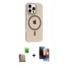 MARSİLYAN™- iPhone 16 Pro Max Kılıf Pusula Form Özel Seri - Siyah 3D Antistatik Mat Seramik Nano Ekran Koruyucu + Raze Metal Kamera Lens - CLTM