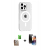 MARSİLYAN™- iPhone 16 Pro Max Kılıf Pusula Form Özel Seri - Siyah 3D Antistatik Mat Seramik Nano Ekran Koruyucu + Raze Metal Kamera Lens - CLTM