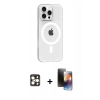MARSİLYAN™- iPhone 16 Pro Max Kılıf Pusula Form Özel Seri - Siyah 3D Antistatik Mat Seramik Nano Ekran Koruyucu + PVD Metal Kamera Lens - GD