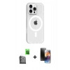 MARSİLYAN™- iPhone 16 Pro Max Kılıf Pusula Form Özel Seri - Siyah 3D Antistatik Mat Seramik Nano Ekran Koruyucu + Raze Metal Kamera Lens - SH